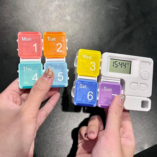 Organisateur de médicaments hebdomadaire avec alarme